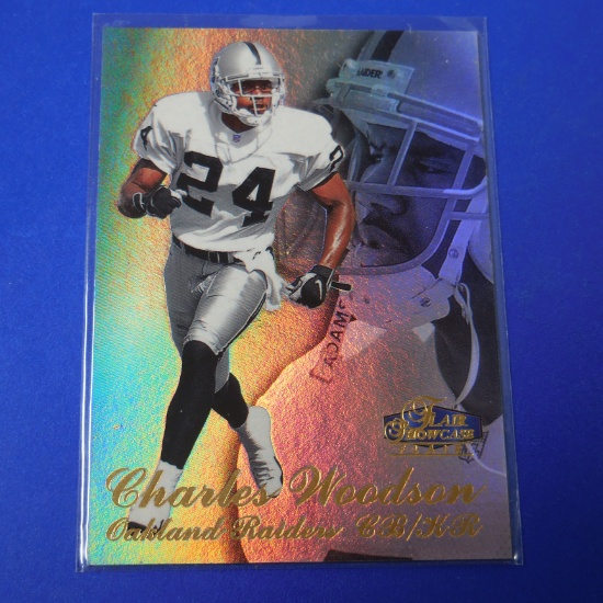 1998 FLAIR SHOWCASE CHARLES WOODSON ROW 3 HOLO ROOKIE CARD RAIDERS HOF