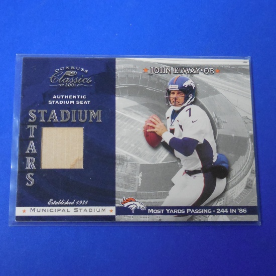 2001 DONRUSS CLASSICS JOHN ELWAY STADIUM STARS SEAT RELIC CARD BRONCOS