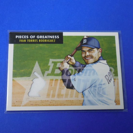 2007 BOWMAN HERITAGE IVAN RODRIGUEZ GAME USED JERSEY CARD TIGERS