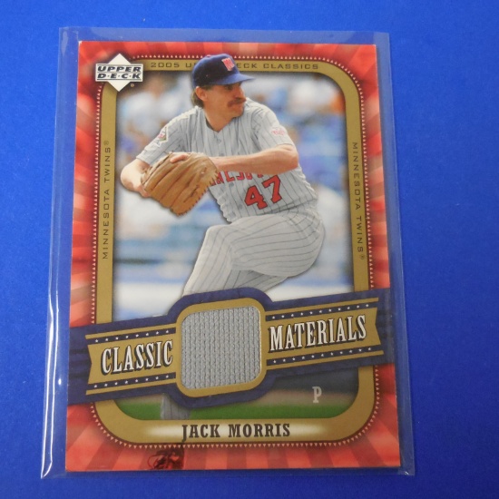 2005 UPPER DECK CLASSICS JACK MORRIS GAME USED JERSEY CARD TWINS