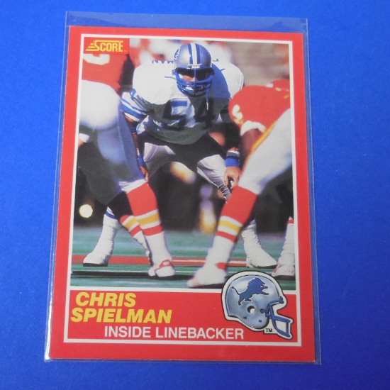 1989 SCORE CHRIS SPIELMAN ROOKIE CARD LIONS