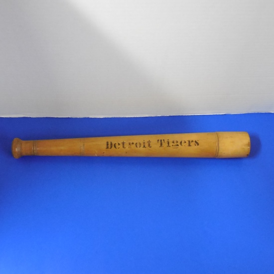 MINI DETROIT TIGERS BASEBALL BAT WITH REMOVABLE CAP AS IS