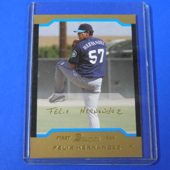 2004 BOWMAN FELIX HERNANDEZ FIRST YEAR GOLD ROOKIE CARD SP MARINERS