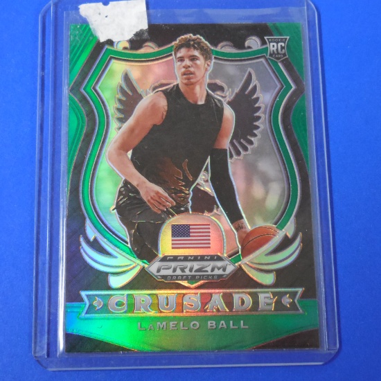 2020-21 PANINI PRIZM DRAFT LAMELO BALL GREEN PRIZM CRUSADE ROOKIE CARD