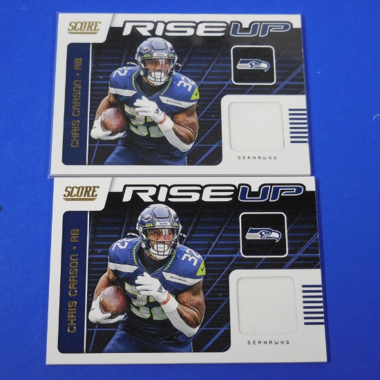 2020 PANINI SCORE CHRIS CARSON JERSEY CARD LOT SEAHAWKS
