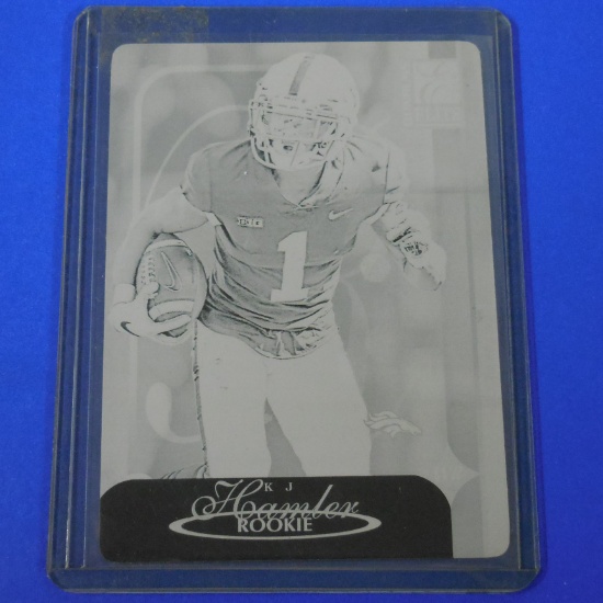 2020 PANINI DONRUSS ELITE KJ HAMLER RETRO VARIATION ROOKIE CARD PRESS PLATE #D 1/1