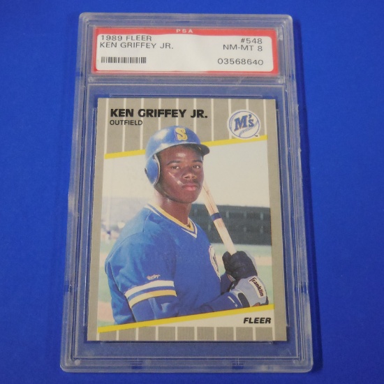 1989 FLEER KEN GRIFFEY JR ROOKIE CARD RC GRADED PSA 8 NM-MT MARINERS