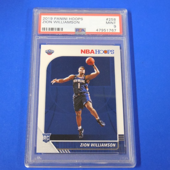 2019-20 PANINI HOOPS ZION WILLIAMSON ROOKIE CARD PSA MINT 9 PELICANS
