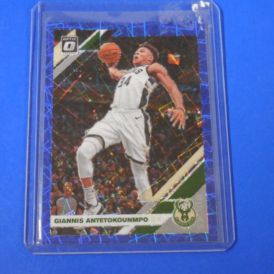2019-20 DONRUSS OPTIC GIANNIS ANTETOKOUNMPO BLUE VELOCITY PRIZM BUCKS