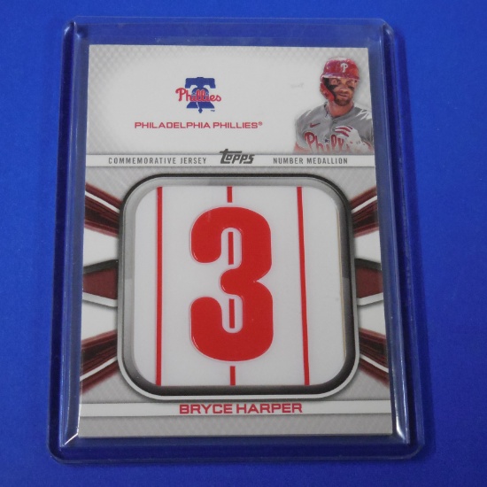 2022 TOPPS BRYCE HARPER COMMEMORATIVE JERSEY NUMBER MEDALLION