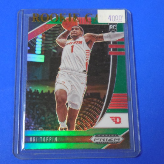 2020-21 PANINI PRIZM DRAFT OBI TOPPIN ROOKIE CARD GREEN PRIZM SP