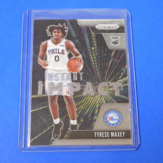 2020-21 PANINI PRIZM TYRESE MAXEY INSTANT IMPACT ROOKIE CARD 76ERS
