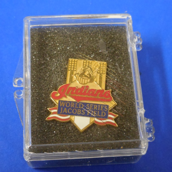 RETRO 1990'S CLEVELAND INDIANS JACOBS FIELD WORLD SERIES PIN