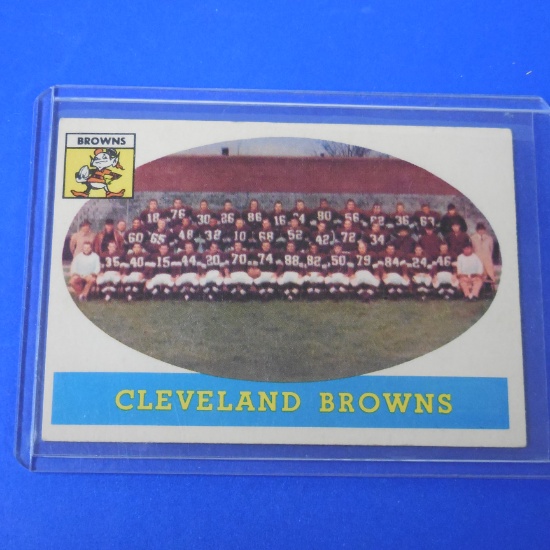 1958 TOPPS CLEVELAND BROWNS TEAM CARD JIM BROWN ROOKIE YEAR