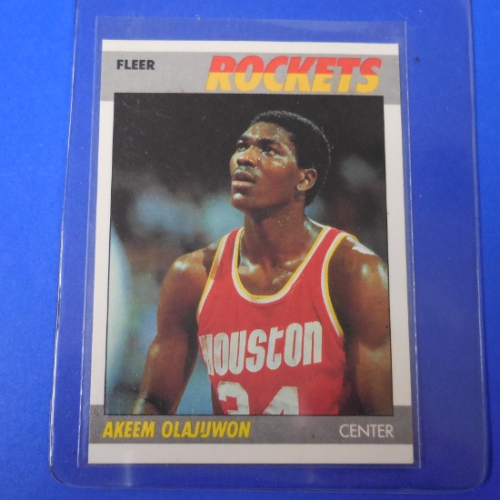 1987-88 FLEER BASKETBALL #80 HAKEEM OLAJUWON HOUSTON ROCKETS