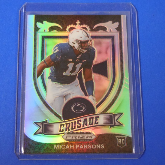 2021 PANINI PRIZM MICAH PARSONS CRUSADE SILVER PRIZM ROOKIE CARD