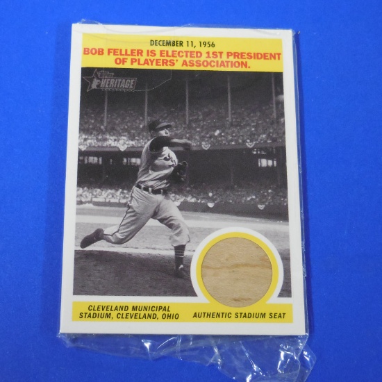 2005 TOPPS HERITAGE BOB FELLER STADIUM SET RELIC CARD INDIANS