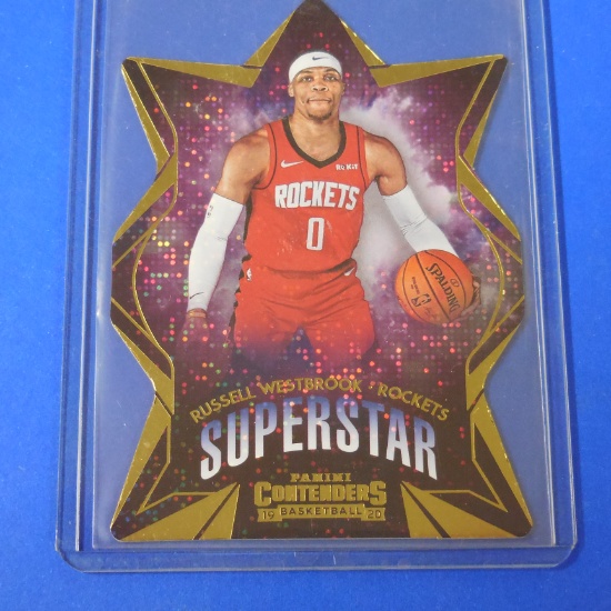 2019-20 PANINI CONTENDERS RUSSELL WESTBROOK SUPERSTAR GOLD HOLO DIE CUT ROCKETS