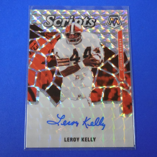 2020 PANINI MOSAIC LEROY KELLY SCRIPS AUTOGRAPHED MOSAIC CARD BROWNS