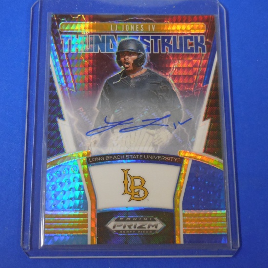 2020 PANINI PRIZM DRAFT LJ JONES V AUTOGRAPHED ROOKIE CARD LONG BEACH STATE