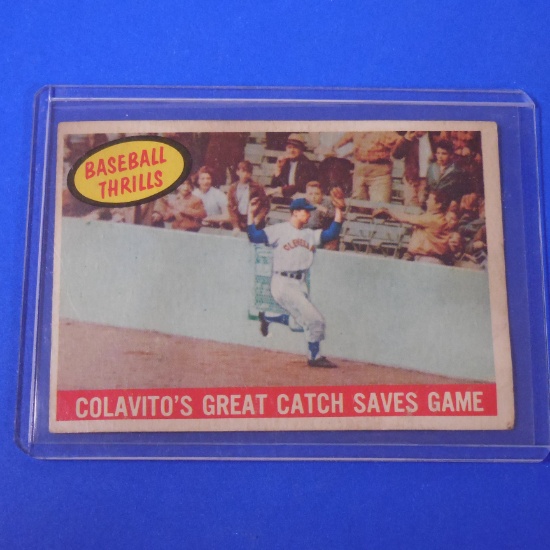 1959 TOPPS BASEBALL #462 BASEBALL THRILLS ROCKY COLAVITO