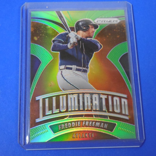2020 PANINI PRIZM FREDDIE FREEMAN ILLUMINATION NEON GREEN PRIZM #D 058/125 BRAVES