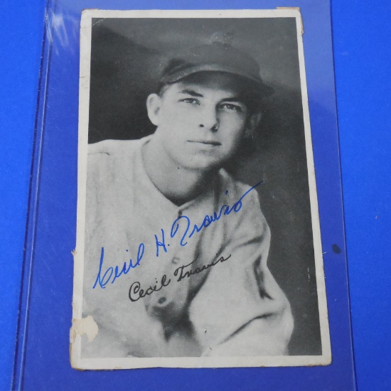 VINTAGE CECIL TRAVIS AUTOGRAPHED EXHBIT STYLE CARD