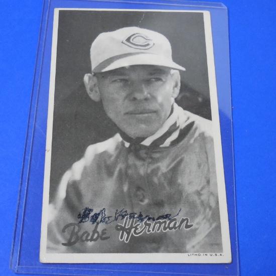 VINTAGE FLOYD BABE HERMAN AUTOGRAPHED EXHIBIT STYLE CARD