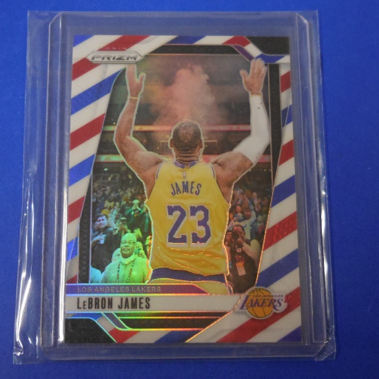 2024-25 PANINI PRIZM LEBRON JAMES RED WHITE BLUE PRIZM CHALK TOSS LAKERS