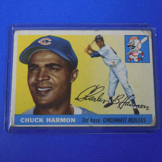 1955 TOPPS #82 CHUCK HARMON CINCINNATI REDS REDLEGS