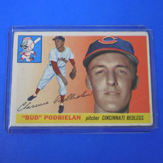 1955 TOPPS #153 BUD PODBIELAN CINCINNATI REDLEGS REDS