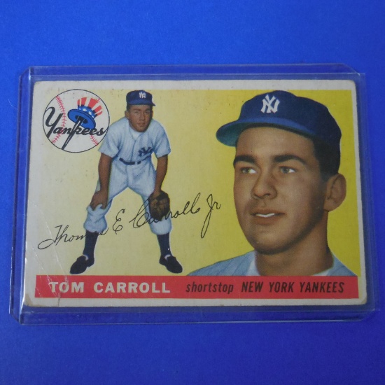 1955 TOPPS #158 TOM CARROLL YANKEES ROOKIE CARD