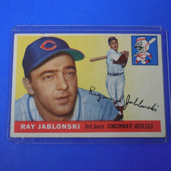 1955 TOPPS #56 RAY JABLONSKI REDLEGS REDS