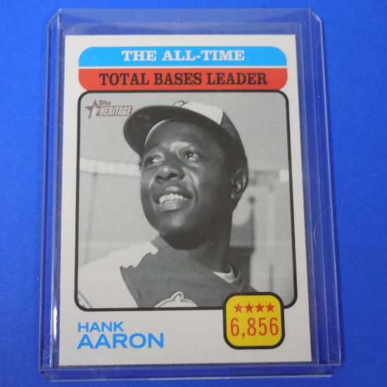 2022 TOPPS HERITAGE #475 HANK AARON ALL TIME TOTAL BASES LEADER HIGH NUMBER SP