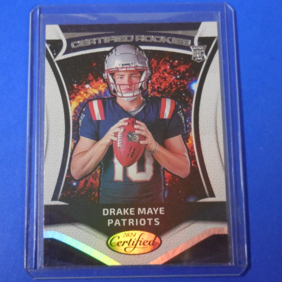 2024 PANINI CERTIFIED DRAKE MAYE CERTIFIED POTENTIAL HOLOFOIL ROOKIE CARD PATRIOTS