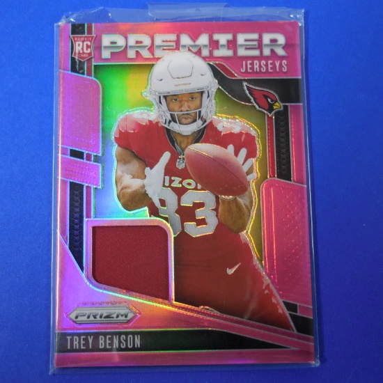 2024 PANINI PRIZM TREY BENSON JERSEY RELIC ROOKIE CARD PINK PRIZM CARDINALS