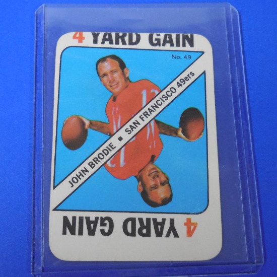 1971 TOPPS FOOTBALL GAME CARD JOHN BRODIE 4 YARD GAIN