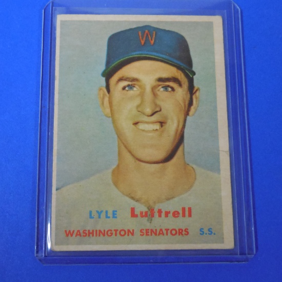 1957 TOPPS #386 LYLE LUTTRELL ROOKIE CARD SENATORS