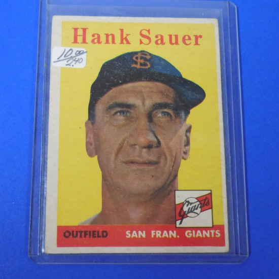 1958 TOPPS #378 HANK SAUER GIANTS