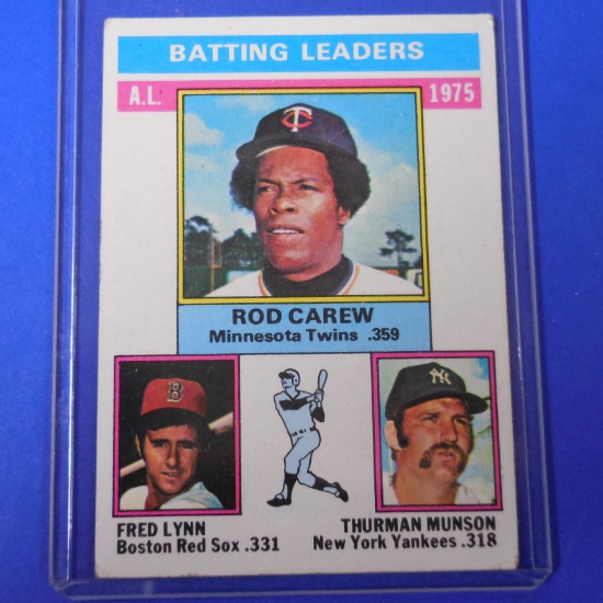1976 TOPPS BASEBALL BATTING LEADERS ROD CAREW FRED LYNN THURMAN MUNSON
