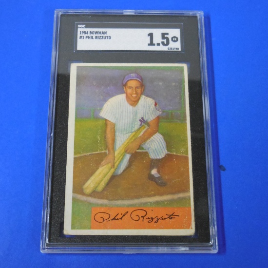 1954 BOWMAN PHIL RIZUTTO GRADED SGC 1.5 FAIR YANKEES