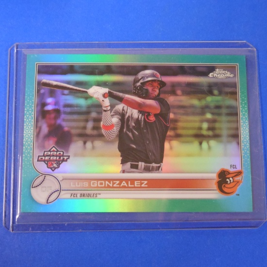 2022 TOPPS CHROME DEBUT LUIS GONZALEZ AQUA REFRACTOR #D 37/75 ROOKIE CARD
