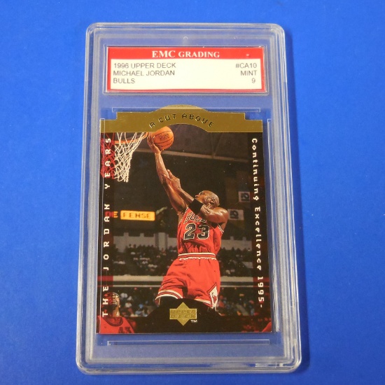 1996-97 UPPER DECK MICHAEL JORDAN A CUT ABOVE GRADED EMC MINT 9 BULLS