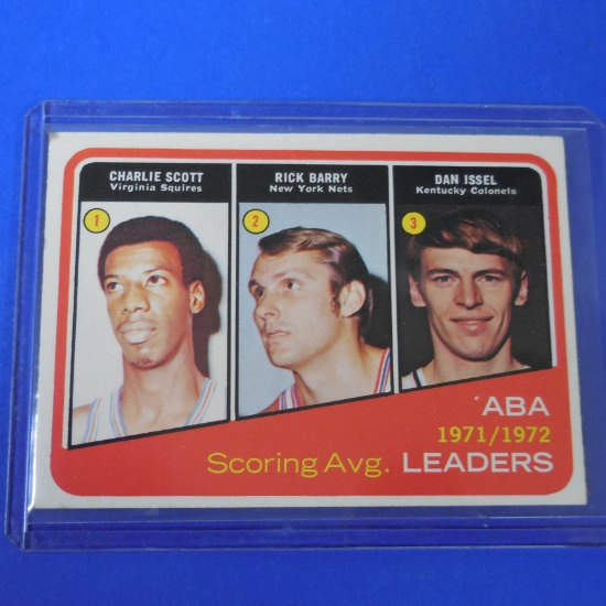 1972-73 TOPPS #259 CHARLIE SCOTT RICK BARRY DAN ISSEL LEADERS