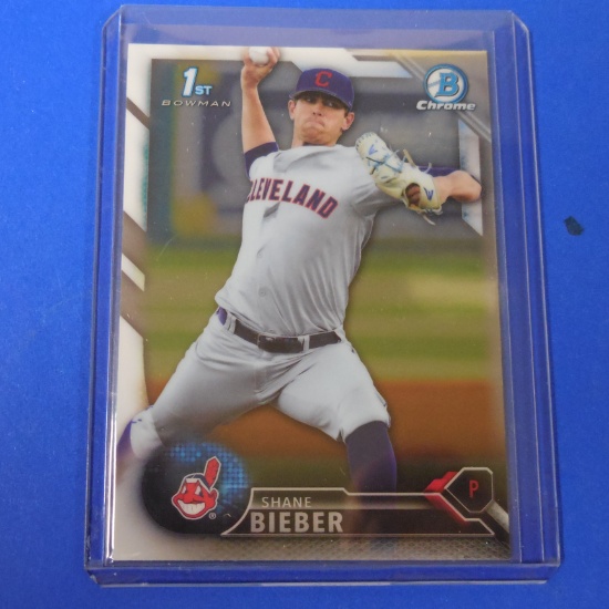 2016 BOWMAN CHROME SHANE BIEBER ROOKIE CARD INDIANS