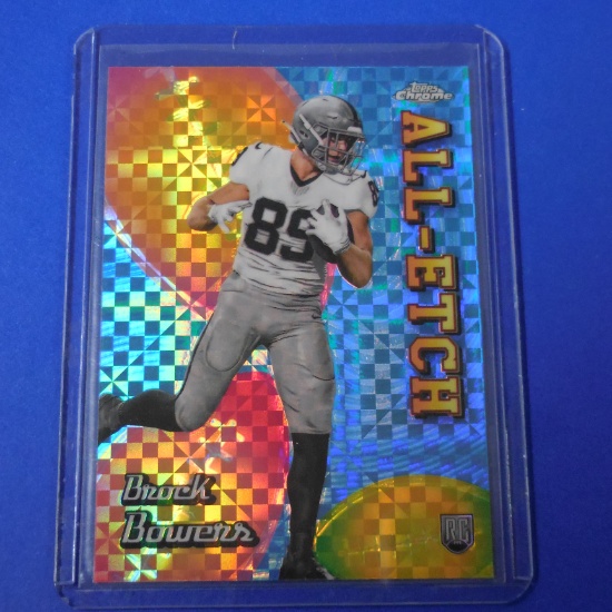 2024 TOPPS CHROME BROCK BOWERS ALL ETCH XFRACTOR ROOKIE CARD RAIDERS
