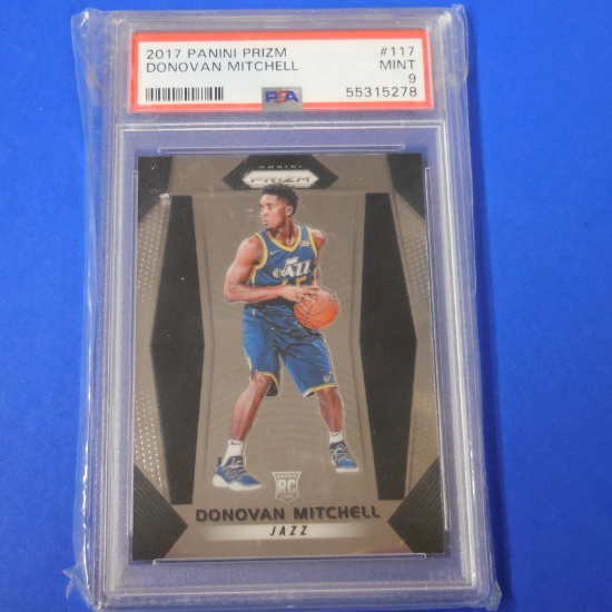 2017-18 PANINI PRIZM DONOVAN MITCHELL ROOKIE CARD GRADED PSA MINT 9 JAZZ CAVS