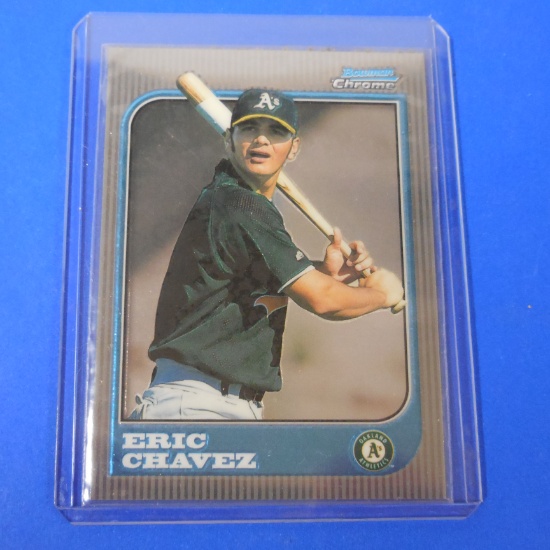 1997 BOWMAN CHROME ERIC CHAVEZ ROOKIE CARD ATHLETICS