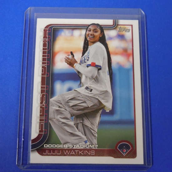 2025 TOPPS JUJU WATKINS FIRST PITCH DODGERS STADIUMS