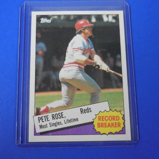 1985 TOPPS #6 PETE ROSE PASSES TY COBB FOR MOST SINGLES